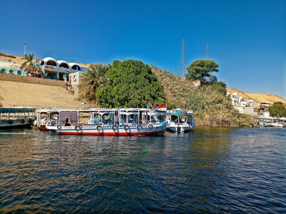 Boats on the Nile in Aswan