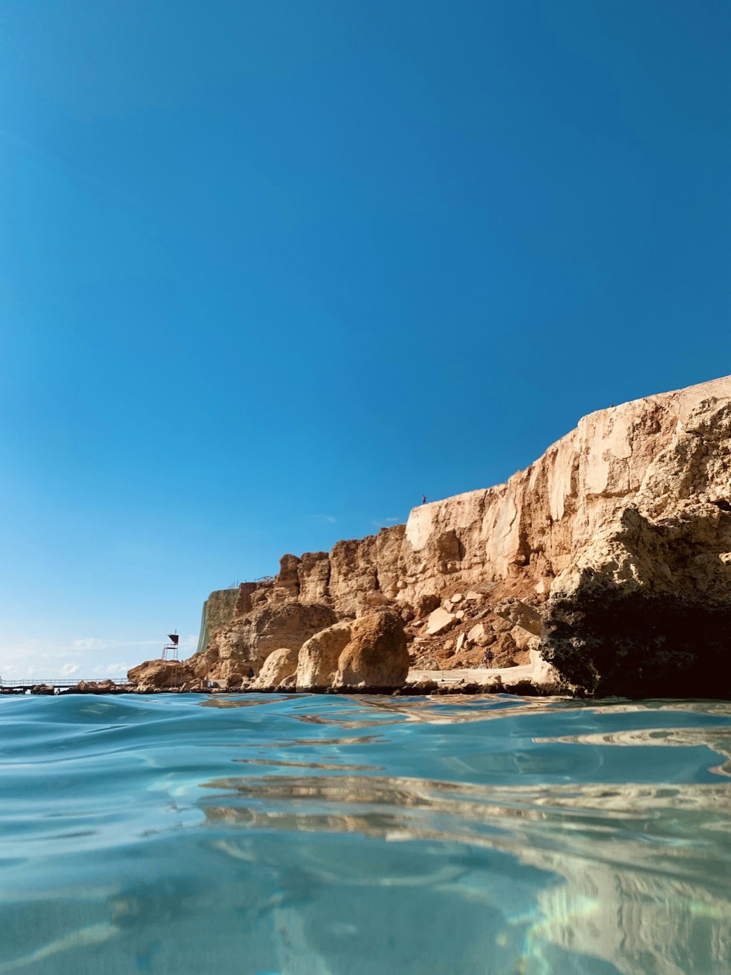 Clear water and cliffs in Sharm El Sheikh