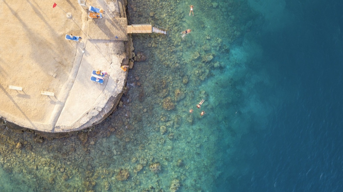 Aerial view of the Red Sea coast near Hurghada